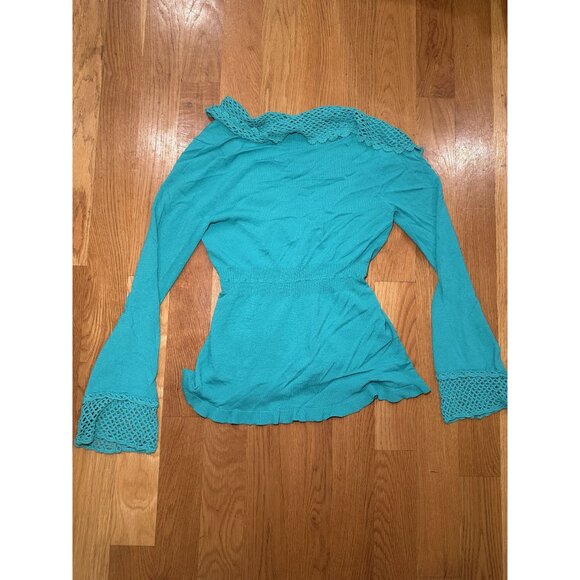 Teal Green Nanette Lapore Cardigan Size Large - Picture 3 of 10